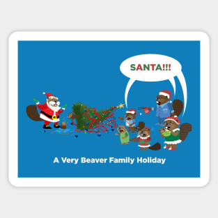 A Very Beaver Family Holiday (Santa) Sticker